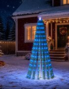 vidaXL LED Коледна Елха 150 см 240 LED светодиода Синьо Стомана Зелено