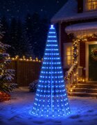 vidaXL LED Коледна Елха 220 см 460 LED светодиода Синьо Стомана Зелено