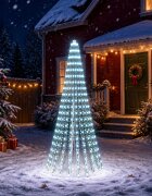 vidaXL LED Коледна Елха 220 см 460 LED светодиода Студено бяло Стомана