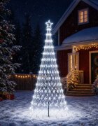 vidaXL LED Коледна Елха 250 см 290 LED светодиода Студено бяло Желязо