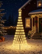 vidaXL LED Коледна Елха 250 см 290 LED светодиода Топло бяло Желязо