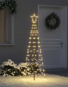 vidaXL LED Коледна Елха 250 см 390 LED светодиода Топло бяло Стомана
