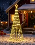 vidaXL LED Коледна Елха 250 см 475 LED светодиода Топло бяло Стомана