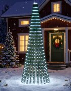 vidaXL LED Коледна Елха 270 см 648 LED светодиода Студено бяло Стомана