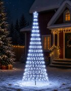 vidaXL LED Коледна Елха 300 см 350 LED светодиода Студено бяло Желязо