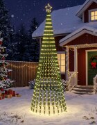 vidaXL LED Коледна Елха 300 см 668 LED светодиода Топло бяло Стомана