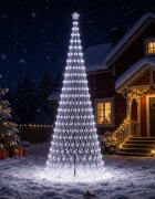 vidaXL LED Коледна Елха 400 см 450 LED светодиода Студено бяло Желязо