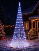 vidaXL LED Коледна Елха 500 см 550 LED светодиода Синьо Желязо Черно