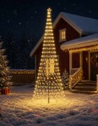 vidaXL LED Коледна Елха 500 см 550 LED светодиода Топло бяло Желязо