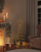 vidaXL LED коледна елха 80 светодиода топло бяло 120 см