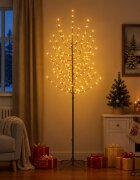 vidaXL LED Коледна Елха Черно 210 cm Стомана 180 LED светодиода