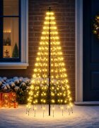 vidaXL LED Коледна Елха EKENAS 165 см 270 LED светодиода Топло бяло