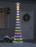 vidaXL LED Коледна Елха Многоцветен 250 cm Метал