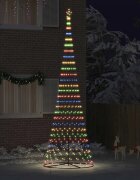 vidaXL LED Коледна Елха Многоцветен 500 cm Метал