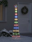 vidaXL LED Коледна Елха Многоцветен 51 х 51 х 190 см Метал