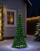 vidaXL LED коледна елха с гирлянди и шиш EKENAS 180 см
