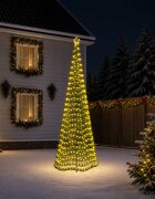 vidaXL LED коледна елха с гирлянди и шиш EKENAS 400 см