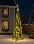 vidaXL LED коледна елха с гирлянди и шиш EKENAS 500 см
