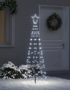 vidaXL LED коледна елха с колчета за земя Хладно бяло 250 cm Желязо