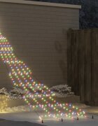 vidaXL LED коледна елха с колчета за земя Многоцветен 511 см Метал