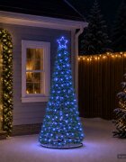 vidaXL LED коледна елха с ламе и основа EKENAS 180 см