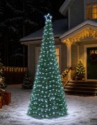 vidaXL LED коледна елха с ламе и основа EKENAS 250 см