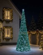 vidaXL LED коледна елха с ламе и основа EKENAS 400 см