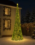 vidaXL LED коледна елха с ламе и основа EKENAS 500 см