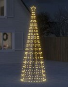 vidaXL LED коледна елха с шипове 570 LED топло бяло 300 см