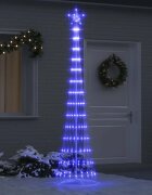 vidaXL LED Коледна Елха Синьо 250 cm Метал