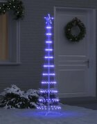 vidaXL LED Коледна Елха Синьо 51 х 51 х 190 см Метал