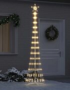 vidaXL LED Коледна Елха Топло бяло 250 cm Метал