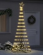 vidaXL LED Коледна Елха Топло бяло 250 cm Метал