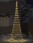 vidaXL LED Коледна Елха Топло бяло 400 cm Метал