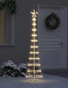 vidaXL LED Коледна Елха Топло бяло 51 х 51 х 190 см Метал