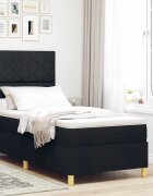vidaXL LED кутия за пружини с легло Черно 100 x 200 cm текстил