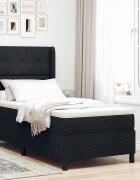 vidaXL LED кутия за пружини с легло Черно 90 x 190 cm текстил