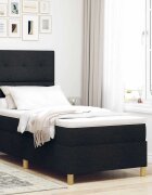 vidaXL LED кутия за пружини с легло Черно 90 x 200 cm текстил