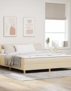 vidaXL LED кутия за пружини с легло Крем 180 x 200 cm текстил