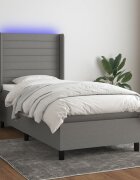 vidaXL LED кутия за пружини с легло с таблото текстил