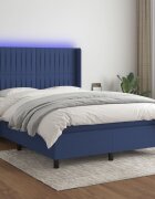 vidaXL LED кутия за пружини с легло с таблото текстил