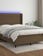 vidaXL LED кутия за пружини с легло с таблото текстил
