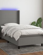 vidaXL LED кутия за пружини с легло с таблото текстил