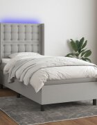 vidaXL LED кутия за пружини с легло с таблото текстил