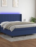 vidaXL LED кутия за пружини с легло с таблото текстил