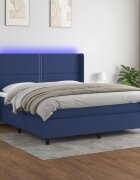 vidaXL LED кутия за пружини с легло с таблото текстил