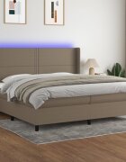 vidaXL LED кутия за пружини с легло с таблото текстил