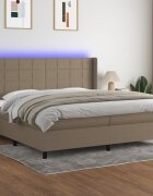 vidaXL LED кутия за пружини с легло с таблото текстил