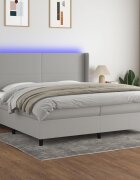 vidaXL LED кутия за пружини с легло с таблото текстил