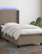vidaXL LED кутия за пружини с легло с таблото текстил